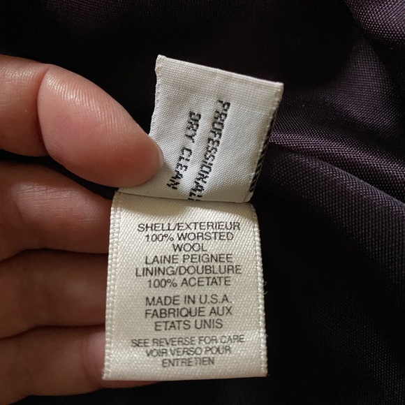 Talbots 100% wool vintage modest navy blue long pleated skirt suit set blazer - Picture 8 of 13